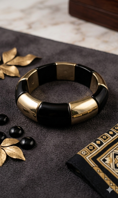 Gold Plated_Jasmine Resin Stretch Bracelet