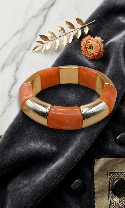 Gold Plated_Jasmine Resin Stretch Bracelet