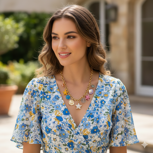 Anti Tarnish_Gold Plated Adjustable Charms Necklace