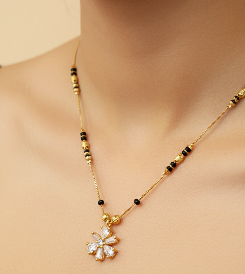 Gold_Plated American Diamond Mangalsutra