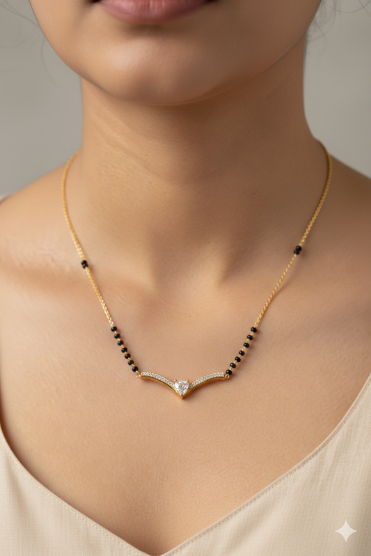 Heart Shape-American Diamond Mangalsutra