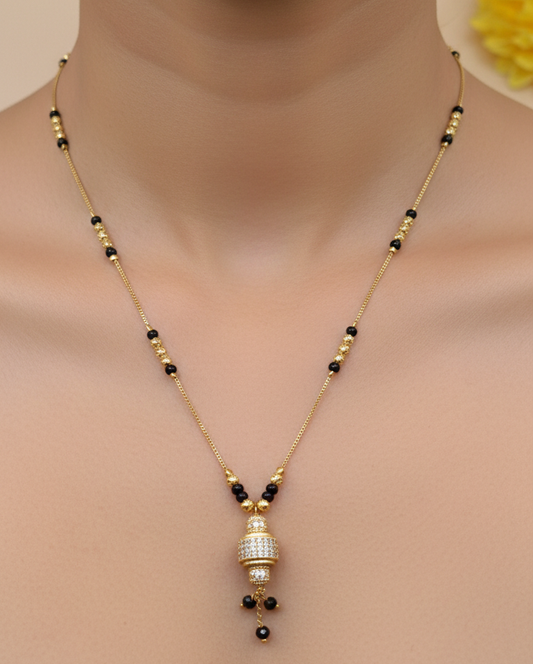 Gold Plated_Barrel Shape Mangalsutra