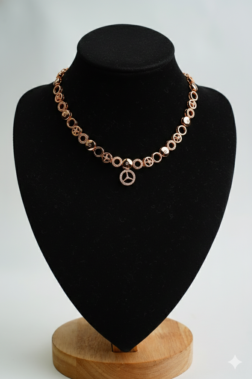 American Diamond_Round Shape Necklace Set