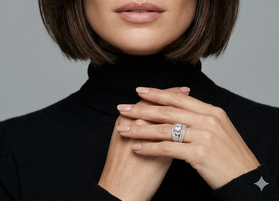 Silver Plated_American Diamond Cocktail Ring