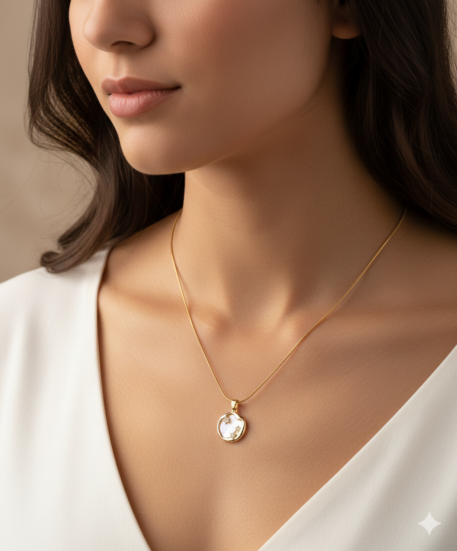 Anti Tarnish_Gold Plated Enamel Necklace Set