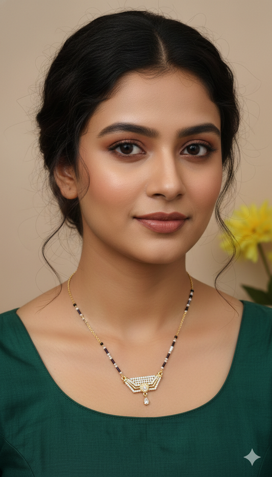 American Diamond Gold Plated Mangalsutra