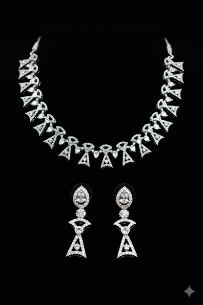 American Diamond_Triangle Shape Necklace Set