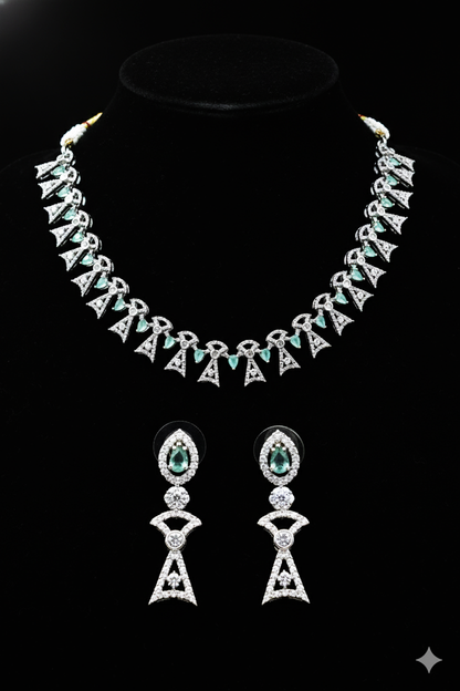 American Diamond_Triangle Shape Necklace Set