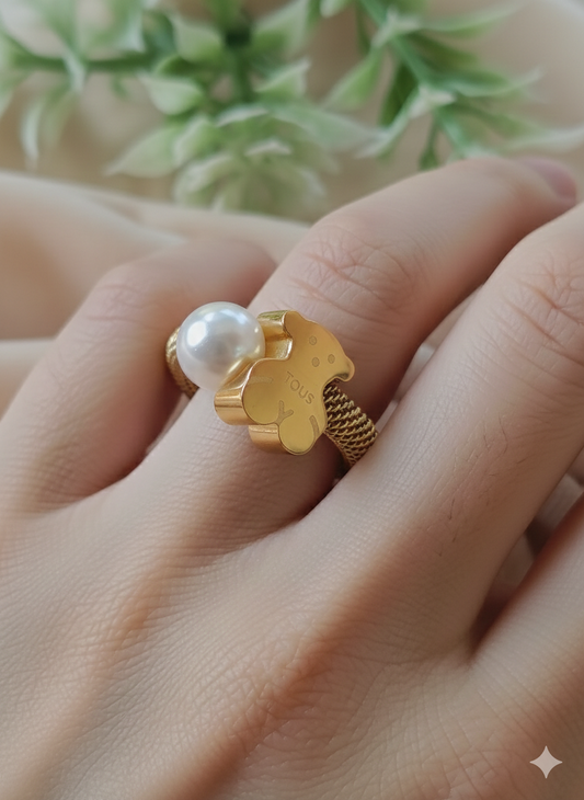 Anti Tarnish_Gold Plated Tous Icon Ring