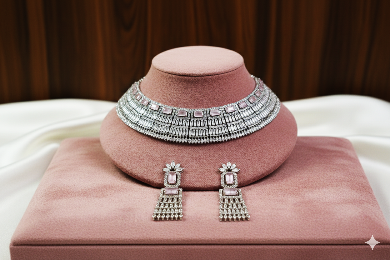 American Diaomnd_Semi Bridal Necklace Set
