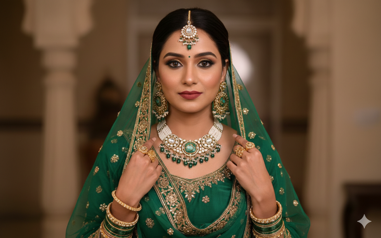 Teardrop Ruby Kundan Pendant Choker Set