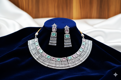 American Diaomnd_Semi Bridal Necklace Set