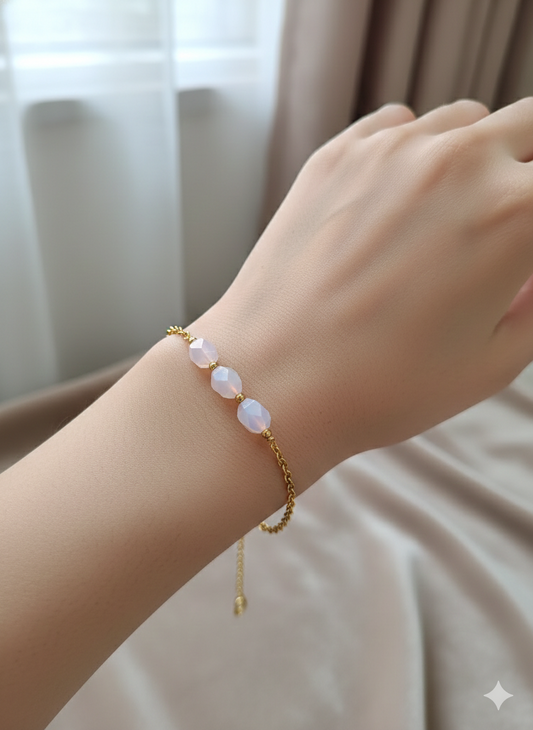 Gold Plated_Rose Quartz Bracelet