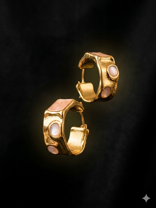 Anti Tarnish_Chunky Gold Plated Hoop Earrings