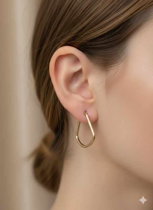 Gold-Toned Geometric Hoop Earrings