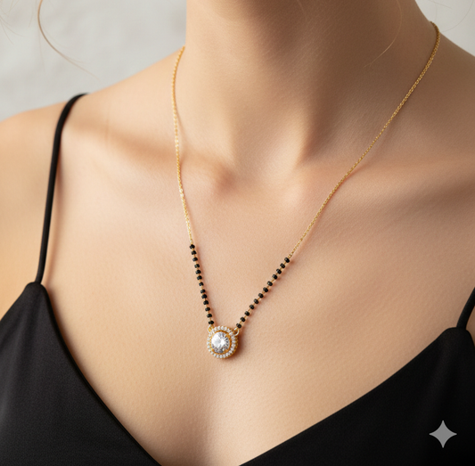 Round Shape_American Diamond Mangalsutra