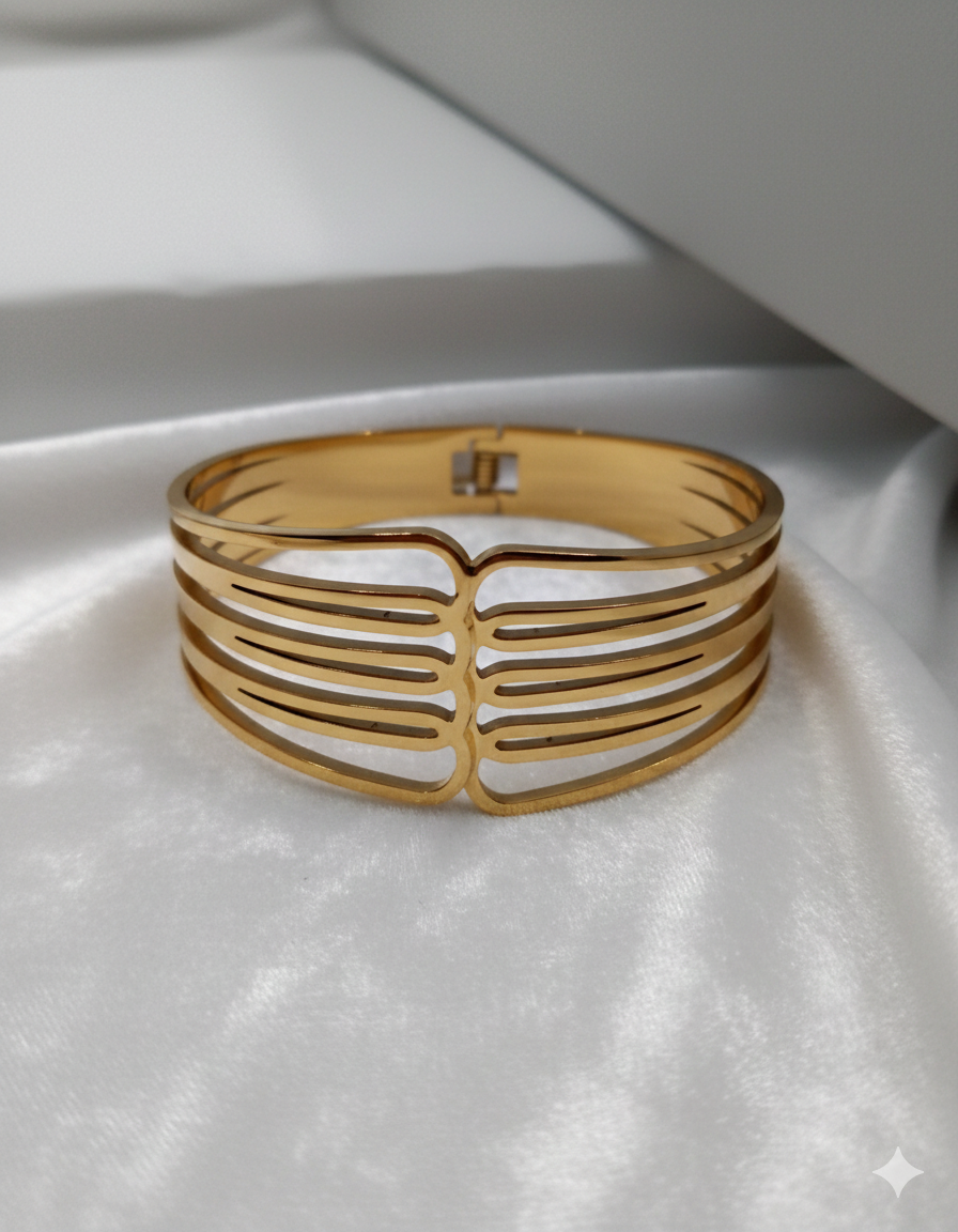 Anti Tarnish- Gold Plated Cuff Bracelet
