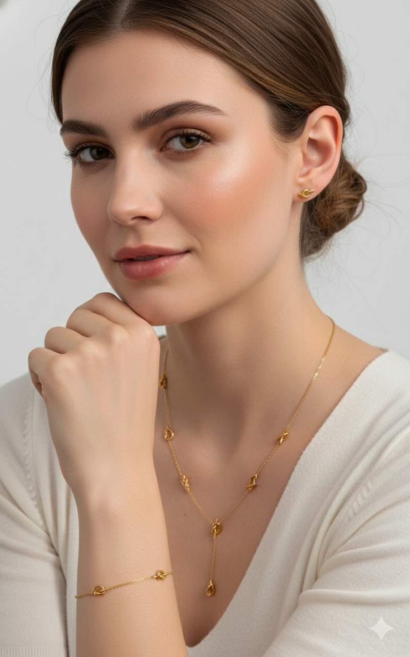 Anti Tarnish_Gold Plated Adjustable Combo Set