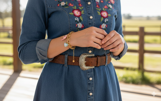 Anti Tarnish_Gold-Plated Charm Bracelet With Dolphin Gems