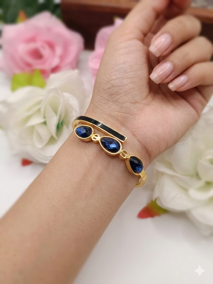 Anti Tarnish_Eminent Blue Stone Cuff Bracelet