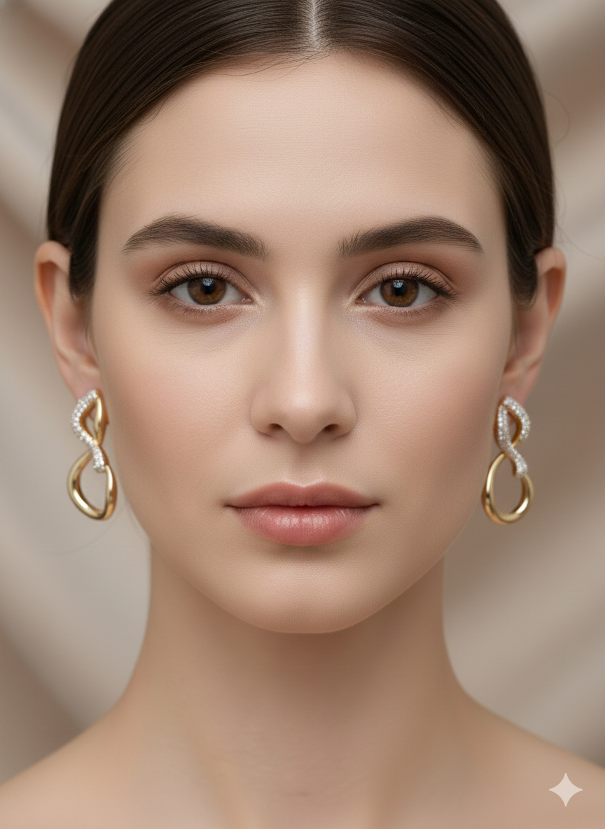 Gold-Toned infinity loop Stud Earrings