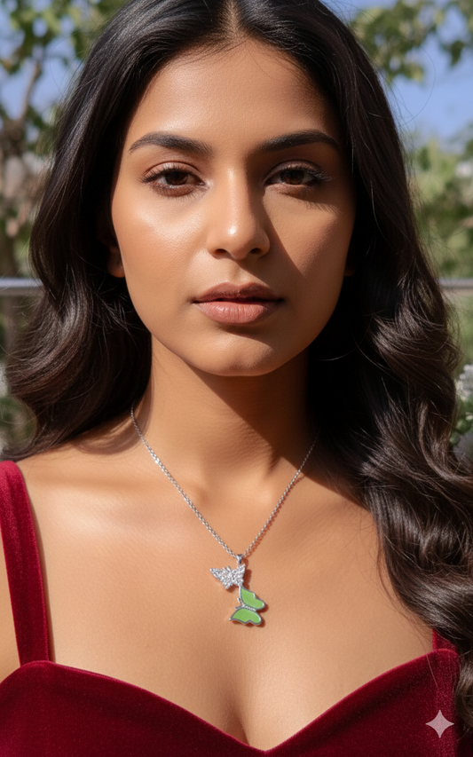 Butterfly-Themed silver Necklace