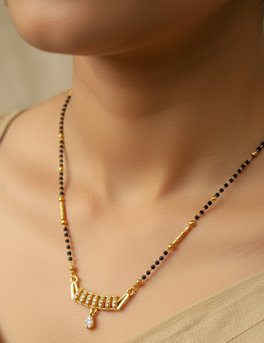 Gold_Plated American Diamond Mangalsutra