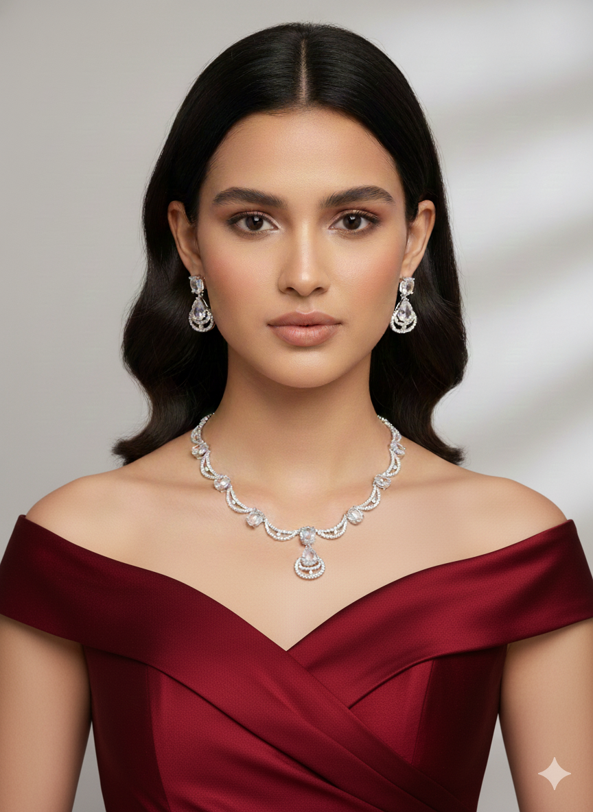 American Diamond- Crescent Moon Shape