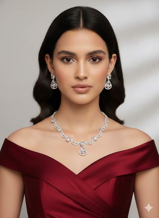 American Diamond- Crescent Moon Shape