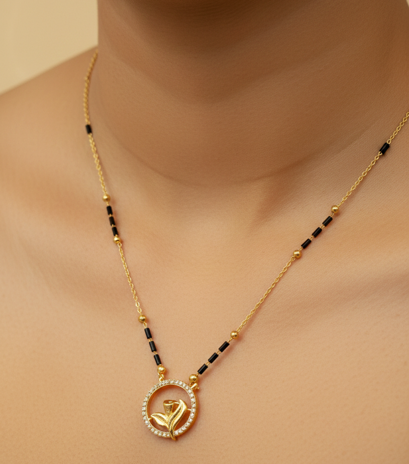 Rose Shape_Gold Plated Mangalsutra