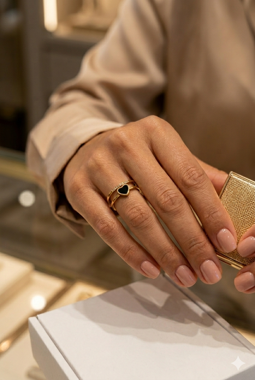 Anti Tarnish_Gold Plated Heart Shape Ring