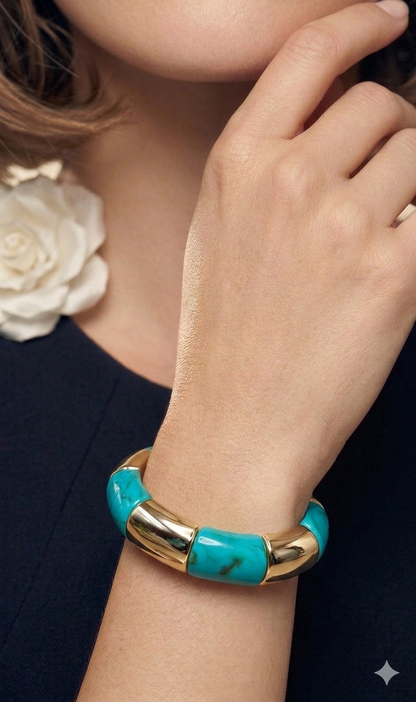 Gold Plated_Jasmine Resin Stretch Bracelet