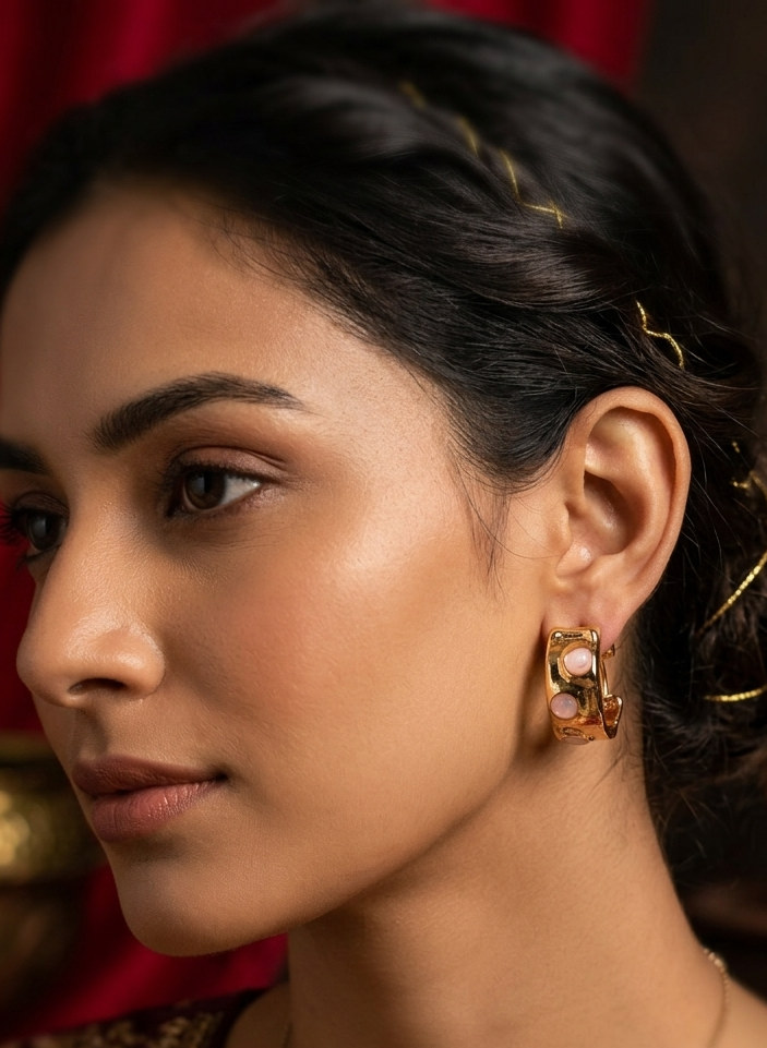 Anti Tarnish_Chunky Gold Plated Hoop Earrings