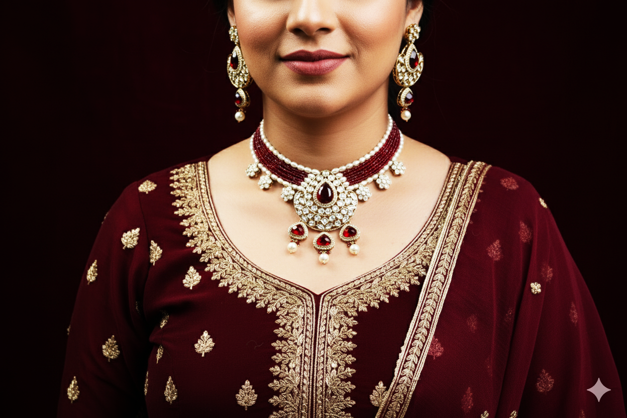 Kundan Polki_Choker Necklace Set