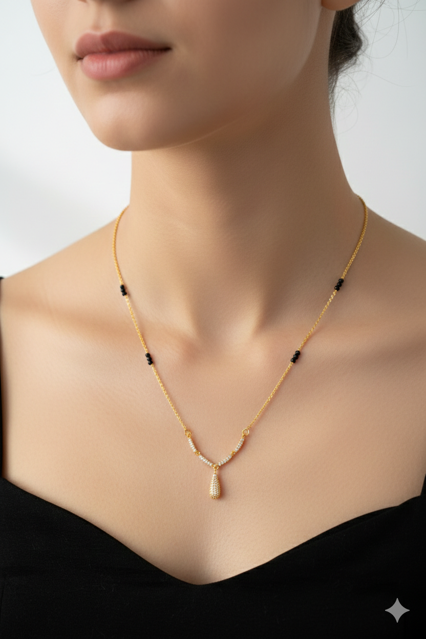 Drop Shape_American Diamond Mangalsutra