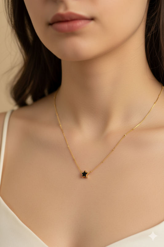 Anti Tarnish_Gold Plated Star Shape Necklace