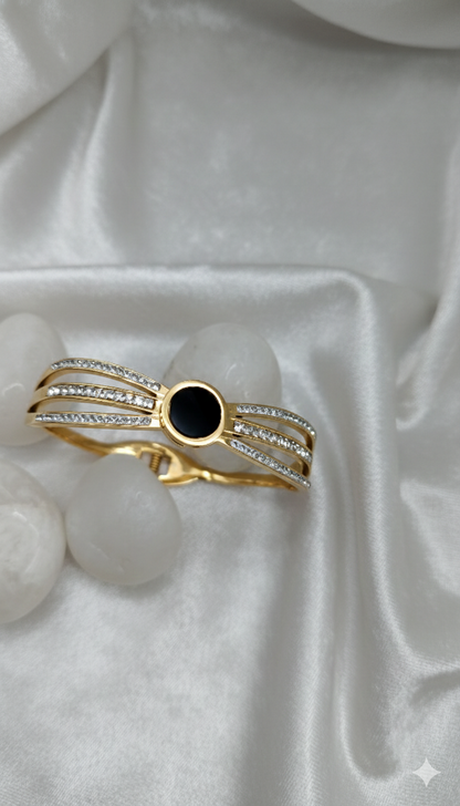 Anti Tarnish- Multi stone Golden Bangle Bracelet