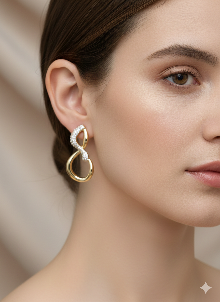 Gold-Toned infinity loop Stud Earrings