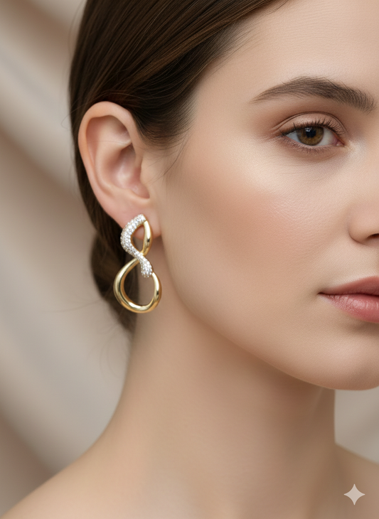 Gold-Toned infinity loop Stud Earrings