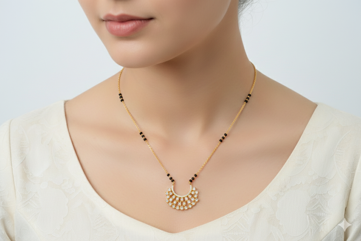 Gold Plated_American Diamond Mangalsutra
