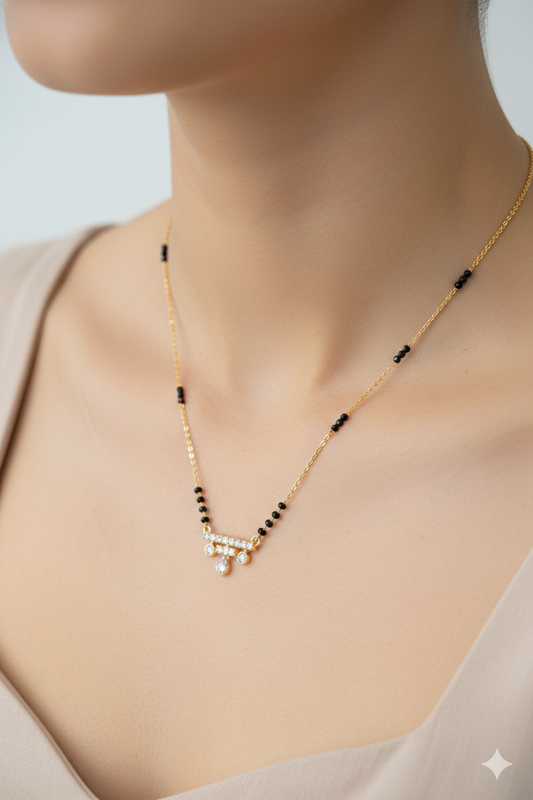 Round Shape_American Diamond Mangalsutra