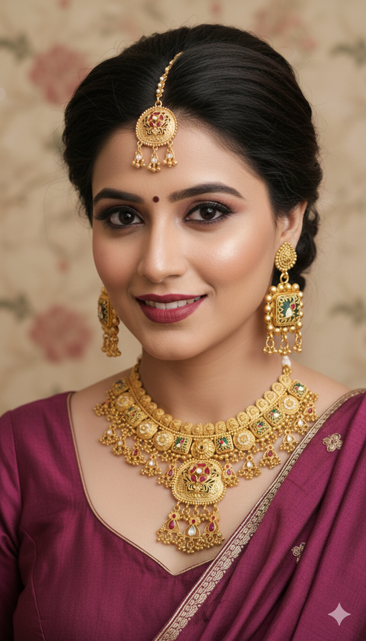 Antique Rajwadi Traditional Necklace Set