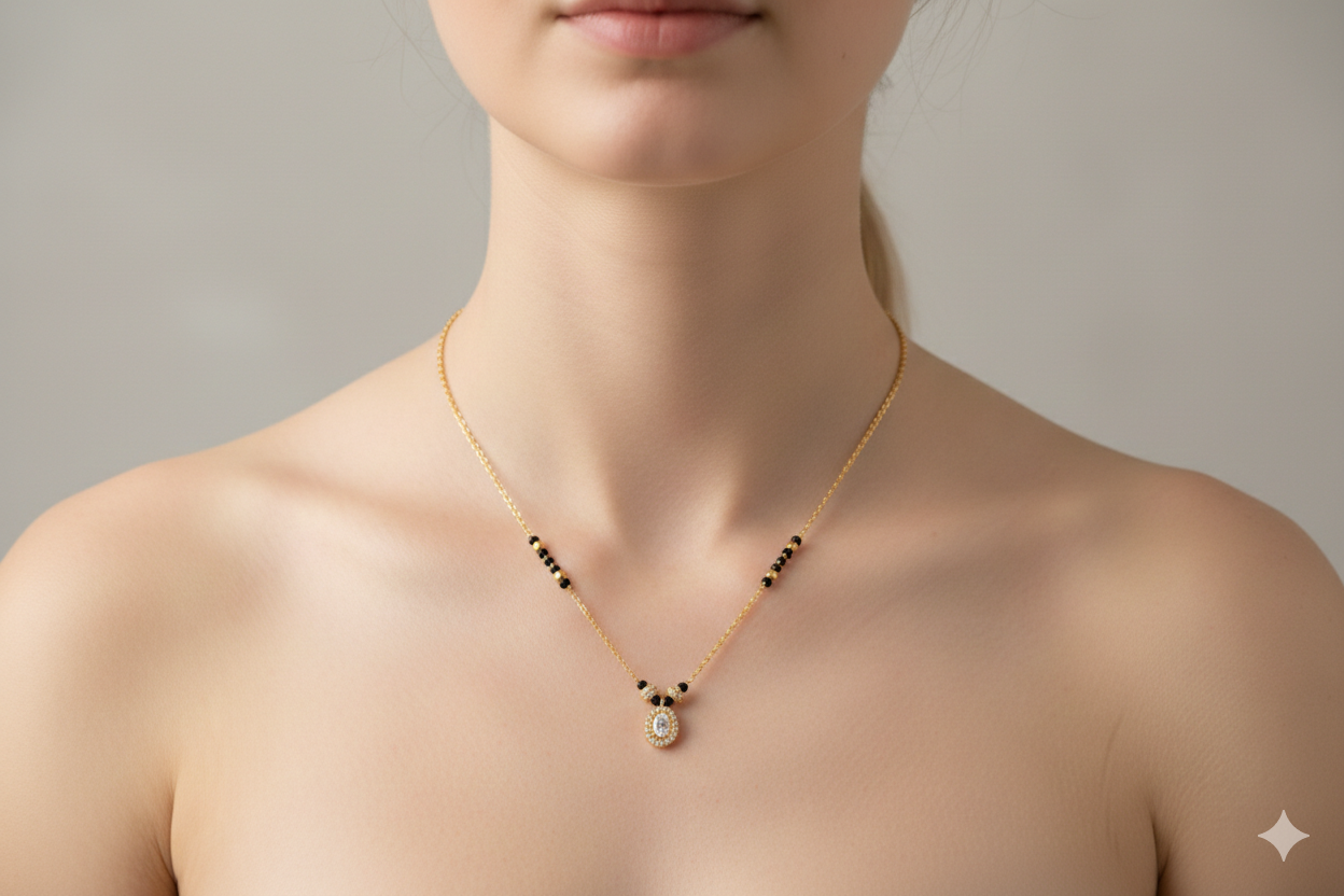 Gold Plated_American Diamond Mangalsutra