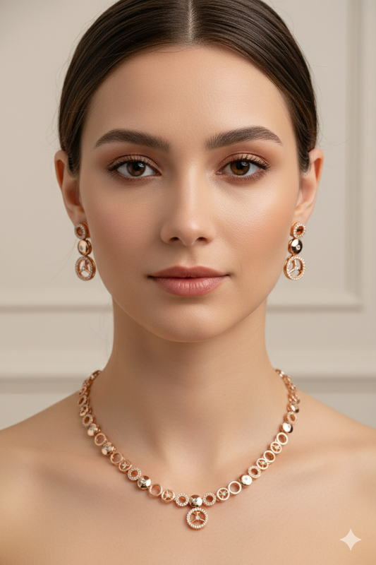 American Diamond_Round Shape Necklace Set