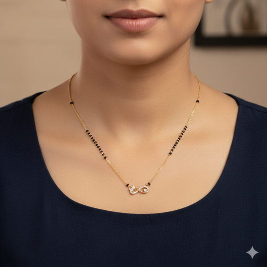 Love Shape_American Diamond Mangalsutra