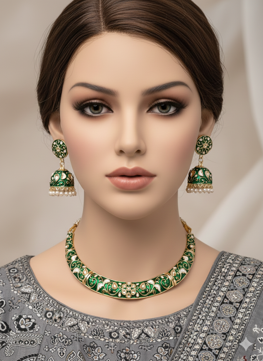 Brass- Enamel Chokar Jewellery