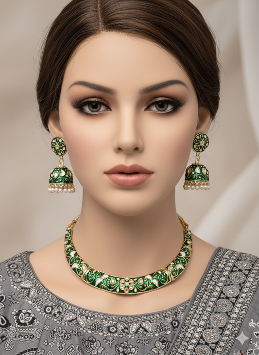 Brass- Enamel Chokar Jewellery