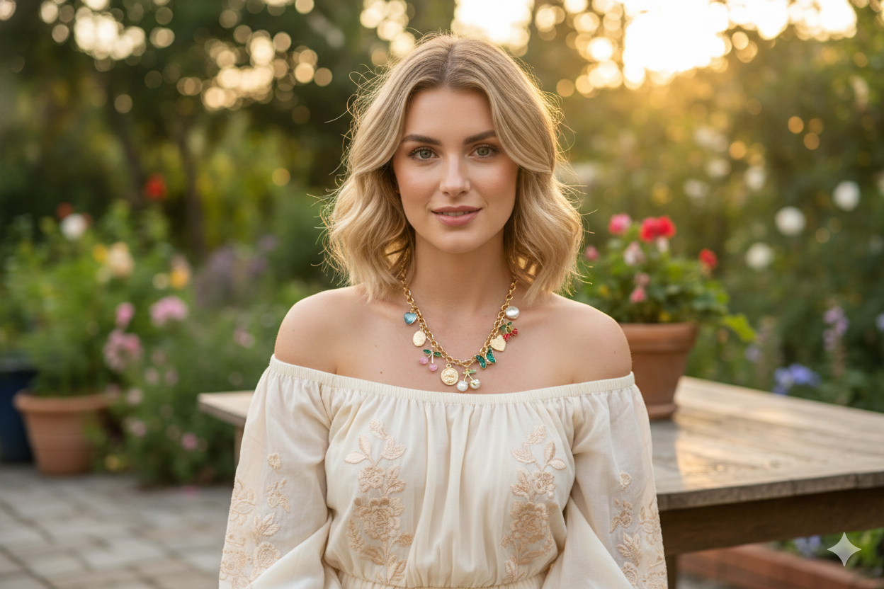 Anti Tarnish_Gold Plated Adjustable Charms Necklace