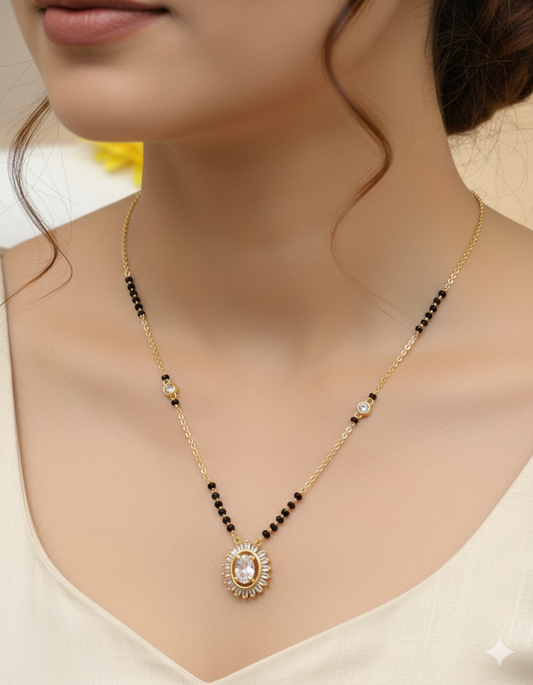 Flower Shape_American Diamond Mangalsutra