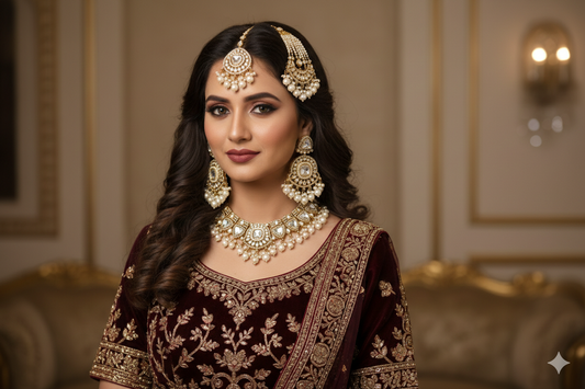 Kundan Polki_White Colour Bridal Necklace Set